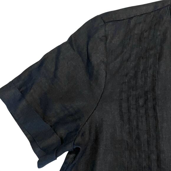Quince European Linen Short Sleeve Swing Dress Black Size Small - Picture 8 of 11
